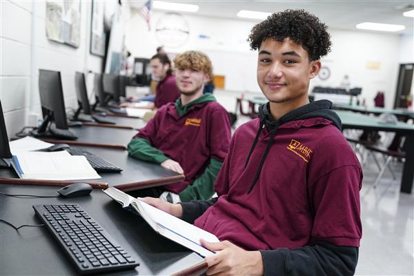 Architecture and Construction Engineering students working on computers 